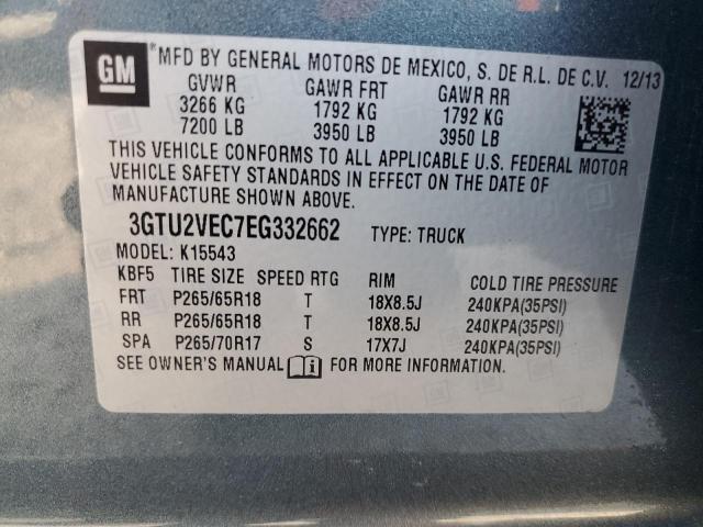 3GTU2VEC7EG332662 GMC Sierra K1500 Slt