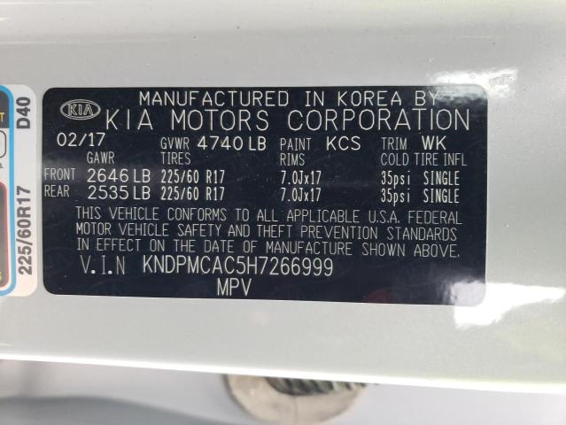 KNDPMCAC5H7266999 KIA Sportage Lx
