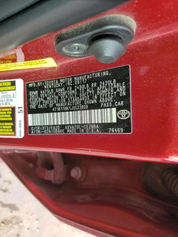 2018 TOYOTA CAMRY L 4T1B11HK1JU523809