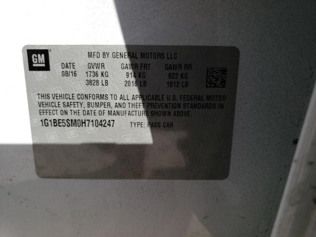 2017 CHEVROLET CRUZE LT 1G1BE5SM0H7104247