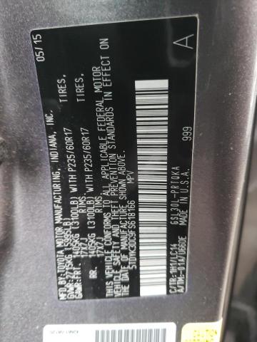 2015 TOYOTA SIENNA XLE 5TDYK3DC9FS618166