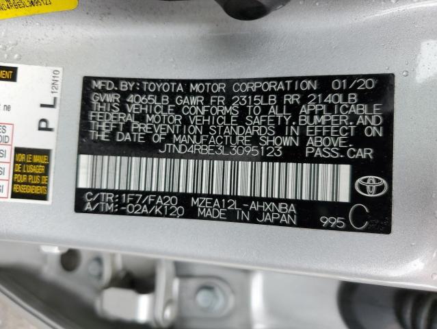2020 TOYOTA COROLLA SE JTND4RBE3L3095123