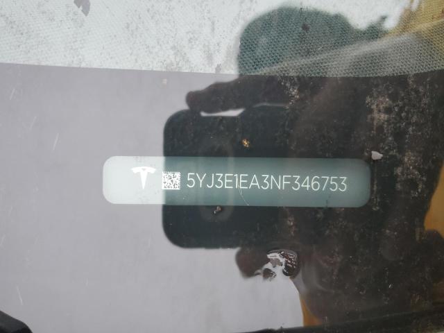 5YJ3E1EA3NF346753 Tesla MODEL 3