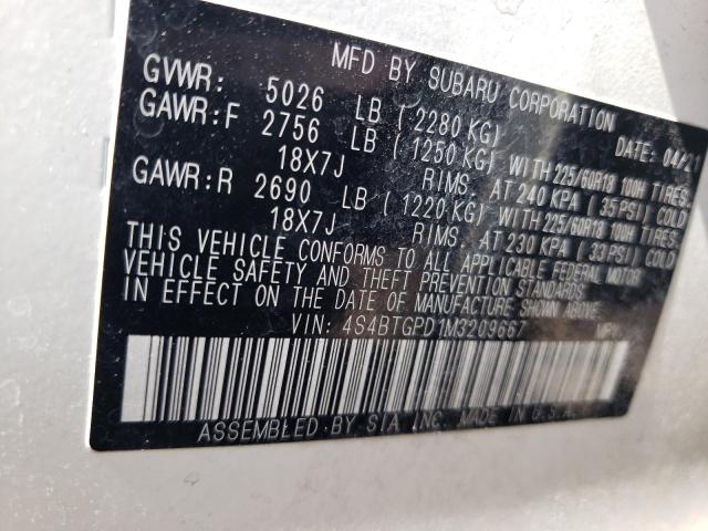 4S4BTGPD1M3209667 Subaru Outback Touring