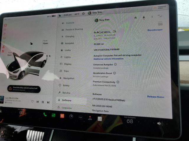 2020 TESLA MODEL 3 - 5YJ3E1EB4LF619849