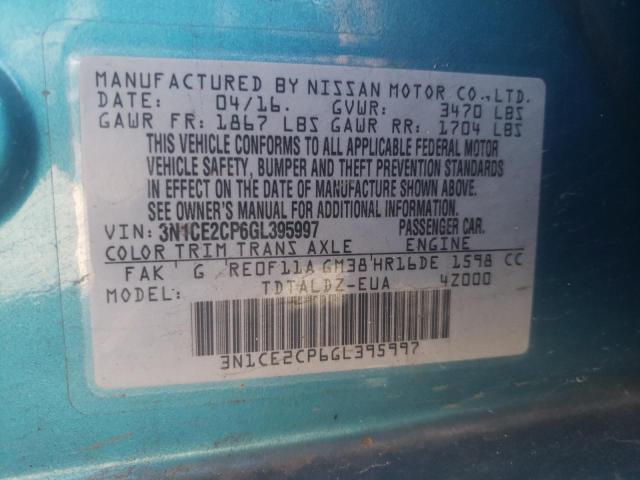 3N1CE2CP6GL395997 Nissan Versa Note S