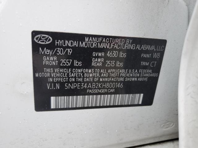 2019 HYUNDAI SONATA LIM 5NPE34AB2KH800146
