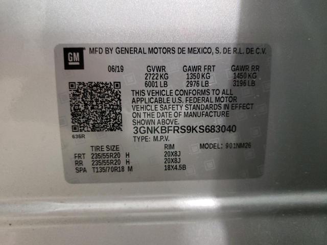 2019 CHEVROLET BLAZER PRE - 3GNKBFRS9KS683040