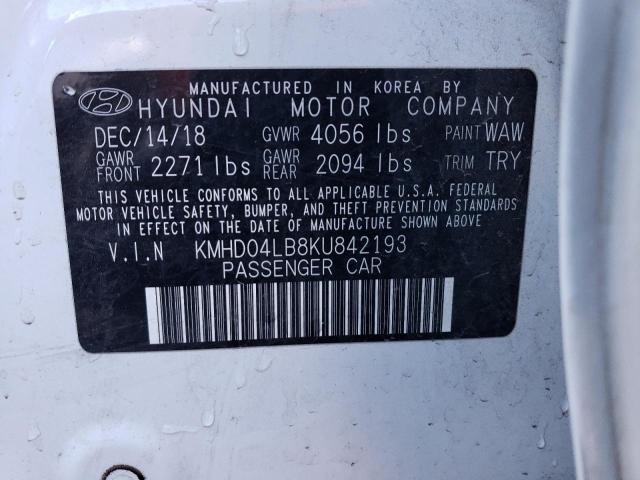 2019 HYUNDAI ELANTRA SP - KMHD04LB8KU842193