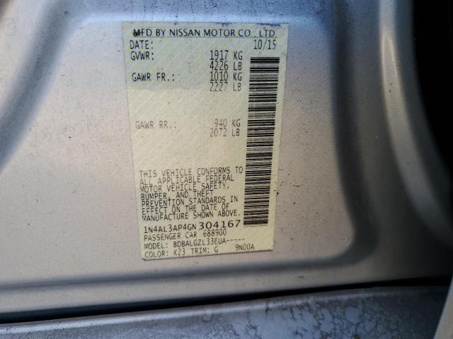 2016 NISSAN ALTIMA 2.5 1N4AL3AP4GN304167
