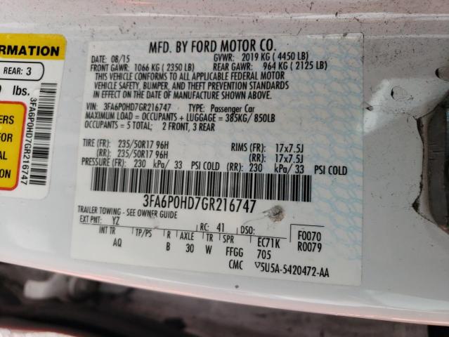 3FA6P0HD7GR216747 Ford FUSION SE