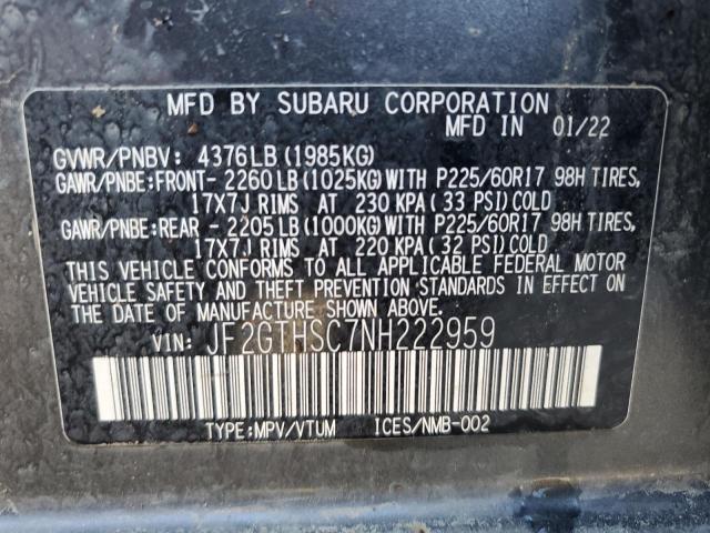 JF2GTHSC7NH222959 Subaru Crosstrek Sport