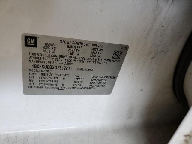 2016 CHEVROLET SILVERADO 1GC2KUEGXGZ312235