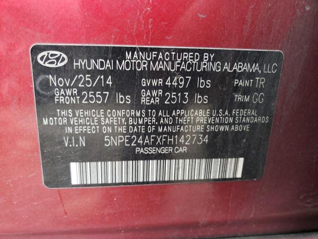 2015 HYUNDAI SONATA SE 5NPE24AFXFH142734
