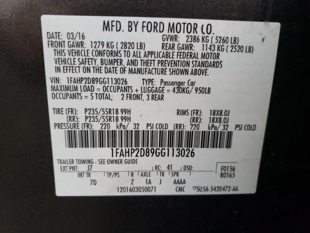 2016 FORD TAURUS SE - 1FAHP2D89GG113026