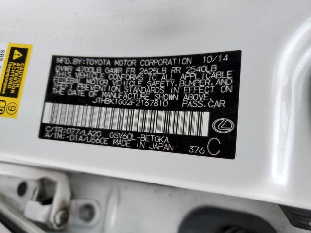 2015 LEXUS ES 350 JTHBK1GG2F2167810