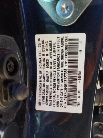 2016 HONDA CIVIC LX 19XFC2F56GE227355