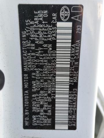 2016 TOYOTA COROLLA L 2T1BURHE7GC565380