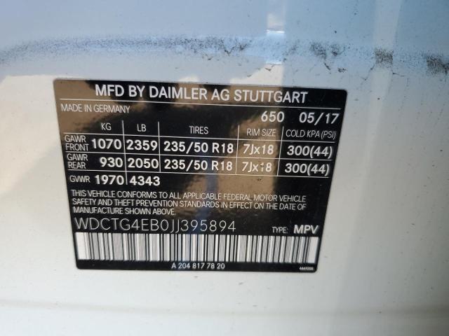 2018 MERCEDES-BENZ GLA 250 - WDCTG4EB0JJ395894