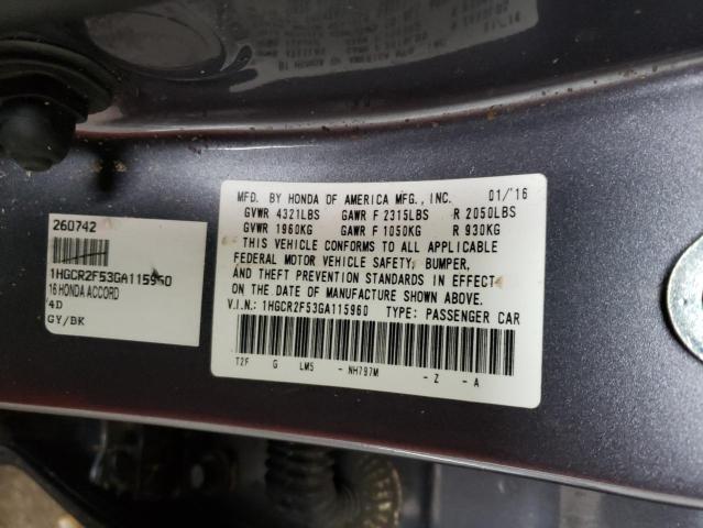 2016 HONDA ACCORD SPO 1HGCR2F53GA115960