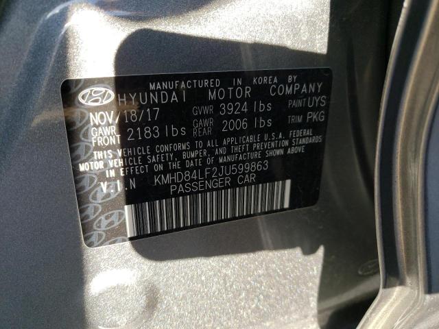 2018 HYUNDAI ELANTRA SE KMHD84LF2JU599863