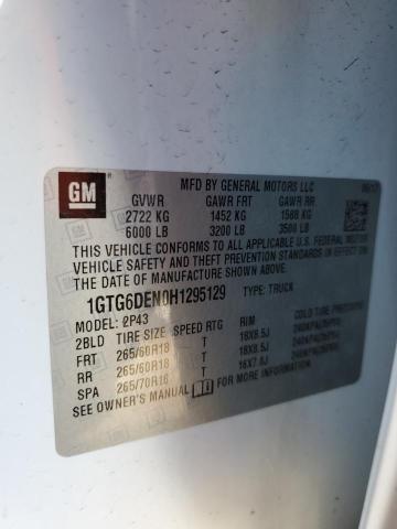 2017 GMC CANYON SLT 1GTG6DEN0H1295129