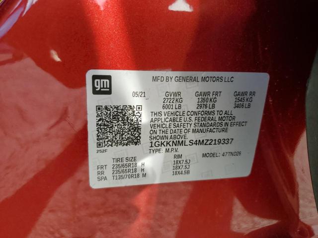 2021 GMC ACADIA SLT - 1GKKNMLS4MZ219337