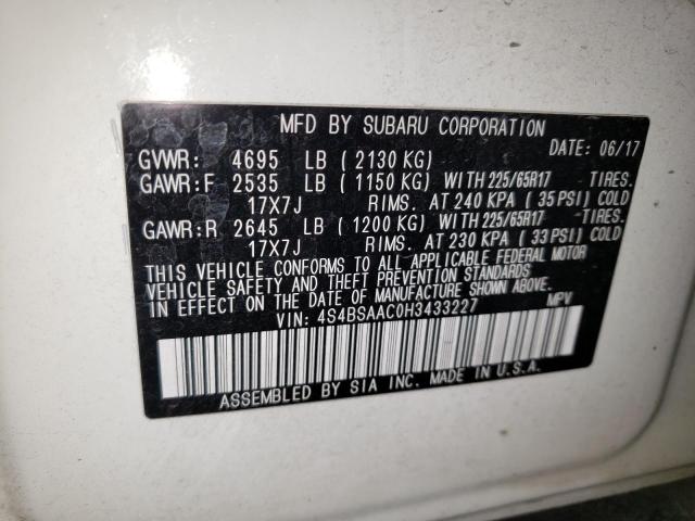 4S4BSAAC0H3433227 Subaru Outback 2.5i