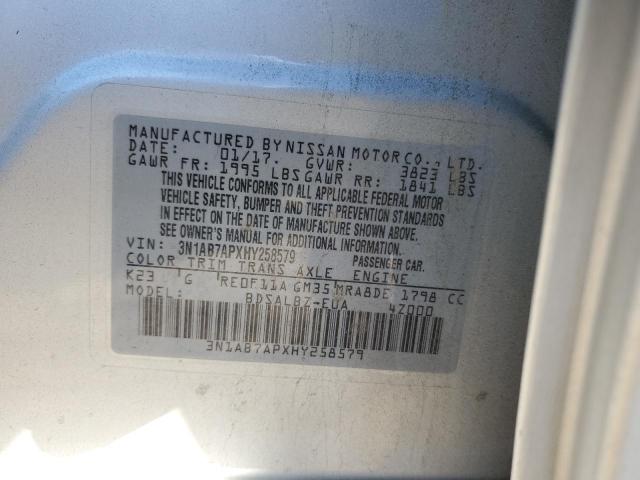 3N1AB7APXHY258579 Nissan SENTRA S