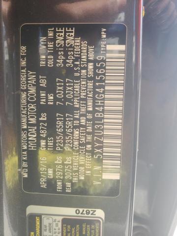 2017 HYUNDAI SANTA FE S 5XYZU3LB4HG415659