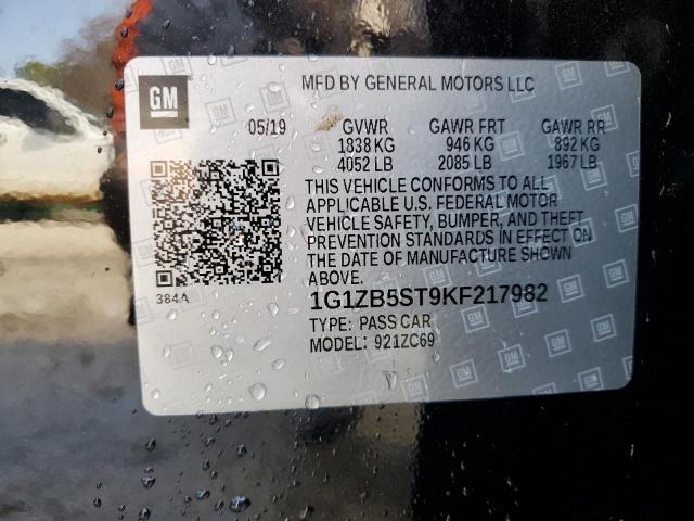 2019 CHEVROLET MALIBU LS 1G1ZB5ST9KF217982