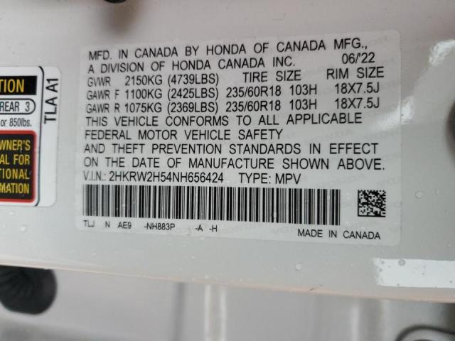 2022 HONDA CR-V EX 2HKRW2H54NH656424