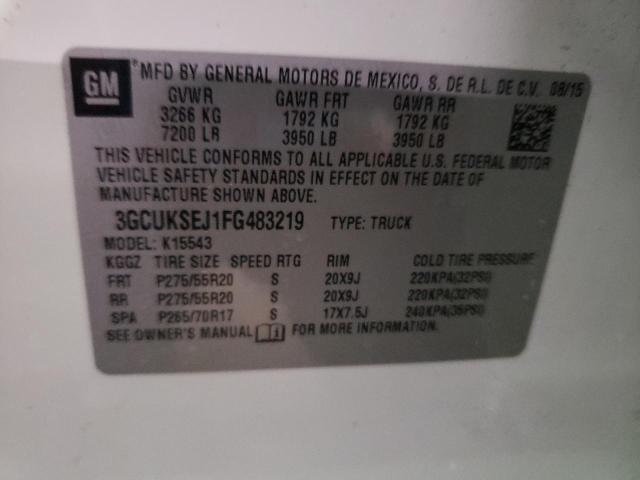 2015 CHEVROLET SILVERADO 3GCUKSEJ1FG483219