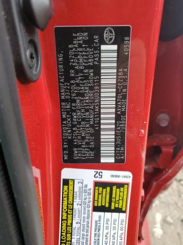 2022 TOYOTA CAMRY SE 4T1G11AK5NU039115