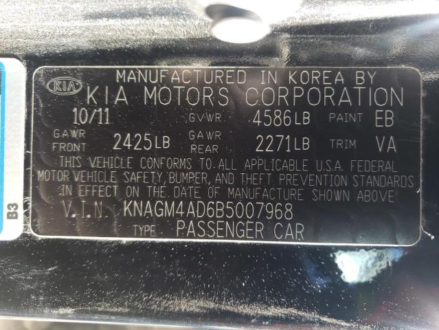KNAGM4AD6B5007968 KIA OPTIMA HYBRID