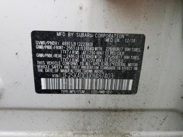 JF2SKAGC1KH487403 Subaru Forester Premium