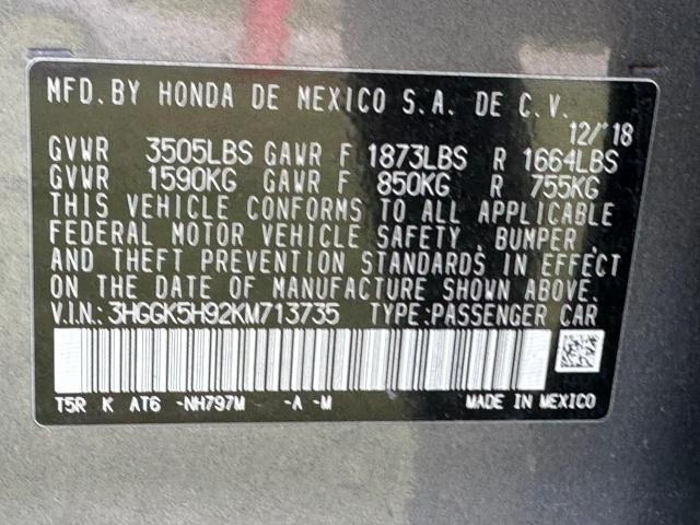 2019 HONDA FIT EXL - 3HGGK5H92KM713735