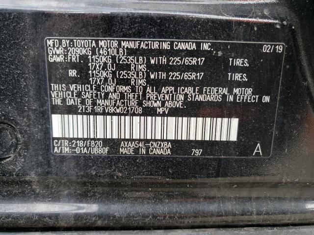 2019 TOYOTA RAV4 LE 2T3F1RFV8KW021708
