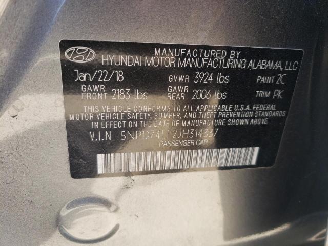 2018 HYUNDAI ELANTRA SE - 5NPD74LF2JH314337