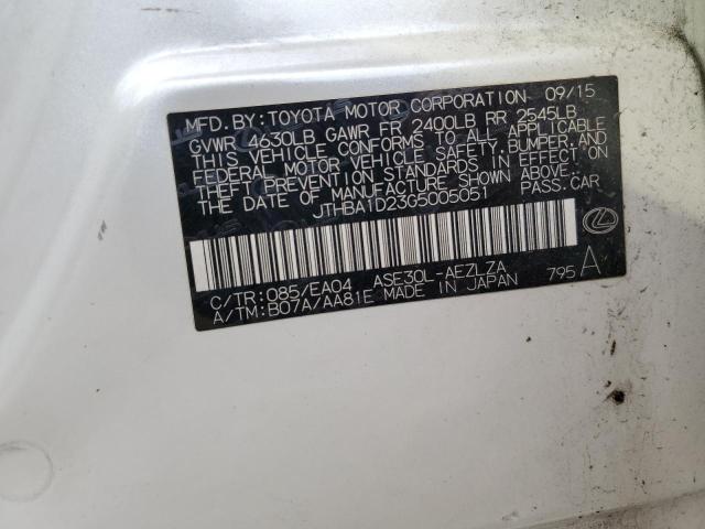 2016 LEXUS IS 200T JTHBA1D23G5005051