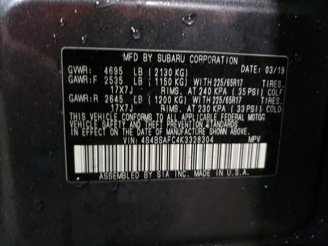 2019 SUBARU OUTBACK 2. - 4S4BSAFC4K3328304