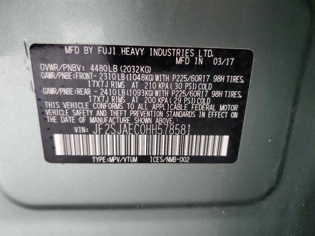 2017 SUBARU FORESTER 2 JF2SJAEC0HH578581