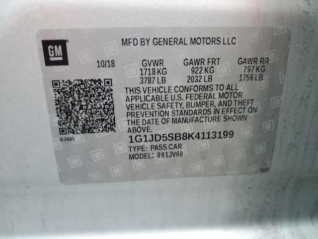2019 CHEVROLET SONIC LT - 1G1JD5SB8K4113199