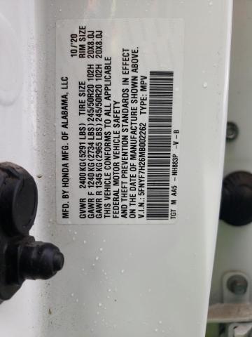 2021 HONDA PASSPORT S 5FNYF7H26MB002262