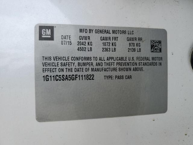 2016 CHEVROLET MALIBU LIM - 1G11C5SA5GF111822