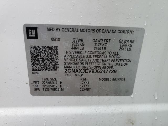 2018 CHEVROLET EQUINOX LT 2GNAXJEV9J6347739