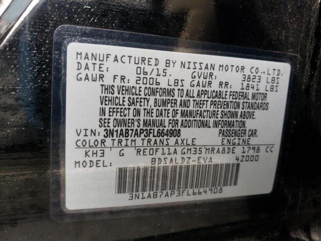 2015 NISSAN SENTRA S 3N1AB7AP3FL664908