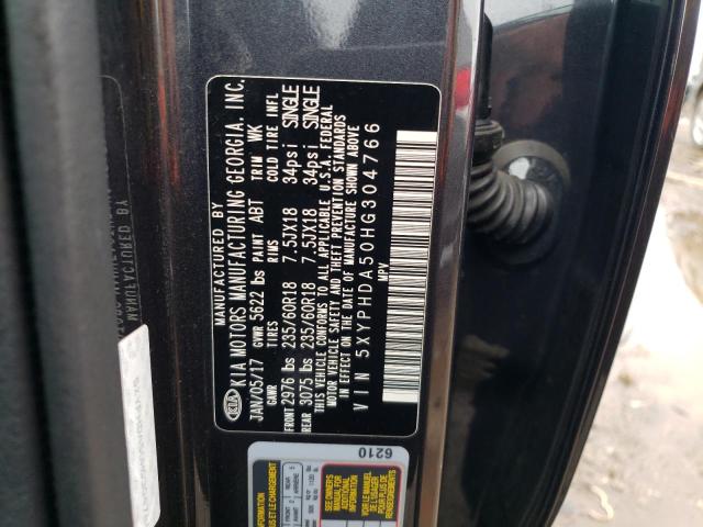 2017 KIA SORENTO EX 5XYPHDA50HG304766