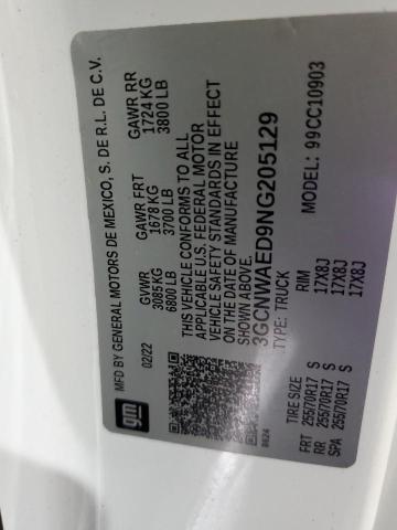 2022 CHEVROLET SILVERADO 3GCNWAED9NG205129