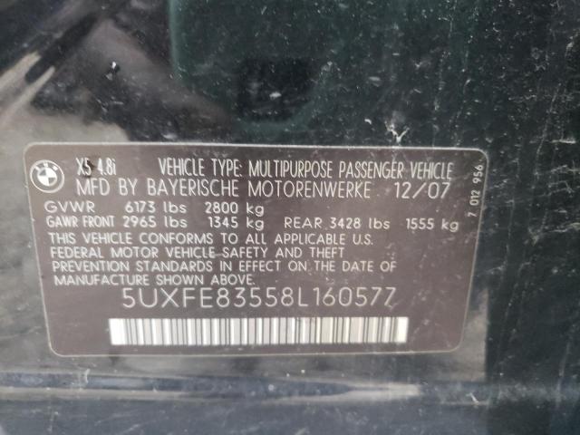 5UXFE83558L160577 BMW X5 4.8I